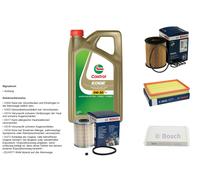 BOSCH Controllo set 5L CASTROL EDGE 5W-30 C3 per Opel Meriva