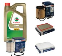 BOSCH Controllo Set 5L CASTROL EDGE 5W-30 C3 Per Opel Zafira B 1.7 CDTi