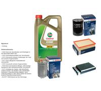 BOSCH Controllo Set 5L CASTROL EDGE 5W-30 C3 Per Seat Cordoba 1.9 TD Ibiza