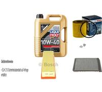 BOSCH Controllo set 5L Liqui Moly Leichtlauf 10W-40 per Citroën Peugeot
