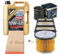 BOSCH Controllo Set 5L Liqui Moly Leichtlauf 10W-40 Per Peugeot Fiat Expert