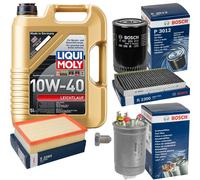 BOSCH Controllo Set 5L Liqui Moly Leichtlauf 10W-40 Per VW Polo Classic 64