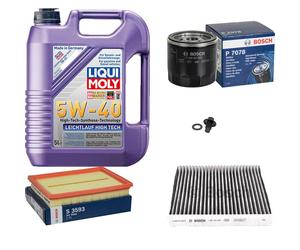 BOSCH Controllo Set 5L Liqui Moly Leichtlauf High Tech 5W-40 Per Mazda 2 1.4