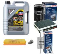 BOSCH Controllo Set 5L Liqui Moly Top Tec 4100 5W-40 Per VW Polo Classic 100