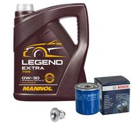 BOSCH Controllo Set 5L MANNOL 0W-30 Per Peugeot 108 Citroën DS3 Cabriolet
