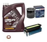 BOSCH Controllo Set 5L MANNOL 5W-30 LONG LIFE Per Nissan Note 1.2 DiG-S Micra