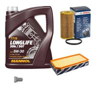 Bosch Controllo Set 5L mannol 5W-30 Longlife per Audi A3 S3 Quattro VW Gold