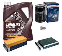 Bosch Controllo Set 5L mannol 5W-30 Longlife per Seat Altea Cordoba 1.6i Ibiza