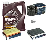 BOSCH Controllo Set 5L MANNOL 5W-30 LONGLIFE Per VW Polo 1.0 TSI 1.5 T-Cross