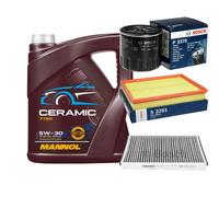 BOSCH Controllo Set 5L MANNOL Ceramic 5W-30 Per Opel Astra H 1.6 1.8