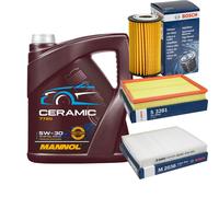BOSCH Controllo Set 5L MANNOL Ceramic 5W-30 Per Opel Zafira B 1.6 1.8 Astra