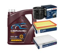BOSCH Controllo Set 5L MANNOL Ceramic 5W-30 Per Opel Zafira B 1.6 Astra G CC