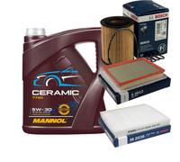 BOSCH Controllo Set 5L MANNOL Ceramic 5W-30 Per Opel Zafira B 1.7 CDTi