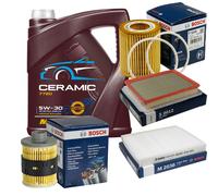 BOSCH Controllo Set 5L MANNOL Ceramic 5W-30 Per Opel Zafira B 1.9 CDTi