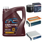 BOSCH Controllo Set 5L MANNOL Ceramic 5W-40 Per Dacia Sandero II Logan MCV