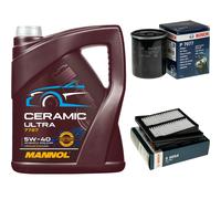 BOSCH Controllo Set 5L MANNOL Ceramic 5W-40 Per Honda Jazz II 1.3 iDSi