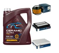 BOSCH Controllo Set 5L MANNOL Ceramic 5W-40 Per Nissan Qashqai II 1.2 DiG-T