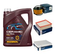 BOSCH Controllo Set 5L MANNOL Ceramic 5W-40 Per Renault Megane IV Grandtour