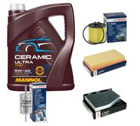 BOSCH Controllo Set 5L MANNOL Ceramic 5W-40 Per VW Golf V 1.4 FSI