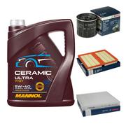 BOSCH Controllo Set 5L MANNOL Ceramic 5W-40 Per VW Golf VII 1.0 TSI T-ROC