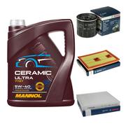 BOSCH Controllo Set 5L MANNOL Ceramic 5W-40 Per VW Golf VII 1.4 TSI 1.2