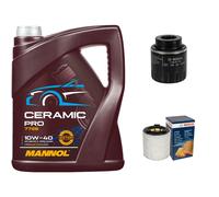 BOSCH Controllo Set 5L MANNOL Ceramic Pro 10W-40 Per Audi A1 8X1 8XK 1.2