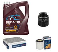 BOSCH Controllo Set 5L MANNOL Ceramic Pro 10W-40 Per Audi A1 8X1 8XK 1.2