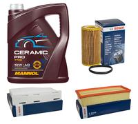 BOSCH Controllo Set 5L MANNOL Ceramic Pro 10W-40 Per Audi TT 8J3 2.0 TFSI VW
