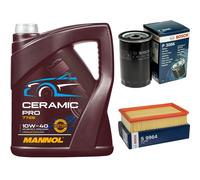 BOSCH Controllo Set 5L MANNOL Ceramic Pro 10W-40 Per BMW 3er Cabriolet E30