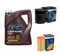BOSCH Controllo Set 5L MANNOL Ceramic Pro 10W-40 Per Fiat Ducato Kasten 230L