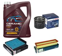 BOSCH Controllo Set 5L MANNOL Ceramic Pro 10W-40 Per Renault Twingo II CN0
