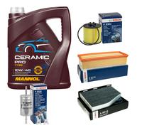 BOSCH Controllo Set 5L MANNOL Ceramic Pro 10W-40 Per VW Golf Plus 5M1 521