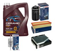 BOSCH Controllo Set 5L MANNOL Ceramic Pro 10W-40 Per VW Golf V 1K1 2.0 GTI