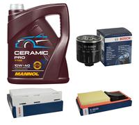 BOSCH Controllo Set 5L MANNOL Ceramic Pro 10W-40 Per VW Golf VI 5K1 1.4