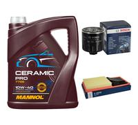 BOSCH Controllo Set 5L MANNOL Ceramic Pro 10W-40 Per VW Golf VI 5K1 1.4 Seat