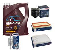 BOSCH Controllo Set 5L MANNOL Ceramic Pro 10W-40 Per VW Polo Stufenheck 9A4