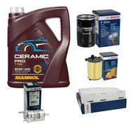BOSCH Controllo Set 5L MANNOL Ceramic Pro 10W-40 Per VW Touran 1T1 1T2 1.6