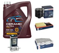 Bosch Controllo Set 5L mannol Ceramica 5W-40 per VW Caddy III Combinato 1.4