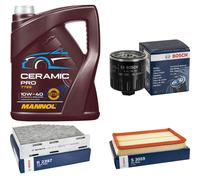 Bosch Controllo Set 5L mannol Ceramica Pro 10W-40 per VW Golf A V 1K1 1.4