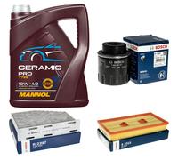 Bosch Controllo Set 5L mannol Ceramica Pro 10W-40 per VW Golf Diluente 1K1 1.6