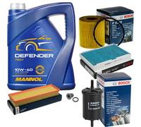 BOSCH Controllo Set 5L MANNOL Defender 10W-40 Per Citroën Peugeot C2 1.1 1.4