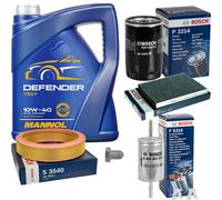 Bosch Controllo Set 5L mannol Defender 10W-40 per Seat Altea Ibiza II 1.4i