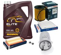 BOSCH Controllo Set 5L MANNOL ELITE 5W-40 Per Fiat Grande Punto 1.3 D
