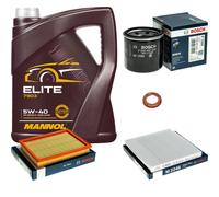 BOSCH Controllo Set 5L MANNOL ELITE 5W-40 Per Nissan Micra IV K13 Note E12