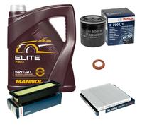 BOSCH Controllo Set 5L MANNOL ELITE 5W-40 Per Nissan Note 1.2 DiG-S Micra IV