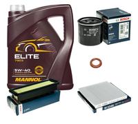BOSCH Controllo Set 5L MANNOL ELITE 5W-40 Per Nissan Note 1.2 DiG-S Micra IV