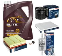 BOSCH Controllo Set 5L MANNOL ELITE 5W-40 Per Opel Omega B 2.5 V6 3.0