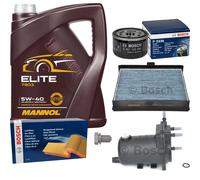 BOSCH Controllo Set 5L MANNOL Elite 5W-40 Per Renault Grand Scénic II JM0/1
