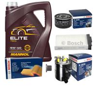 BOSCH Controllo Set 5L MANNOL Elite 5W-40 Per Renault Megane II Kombi KM0/1
