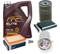 BOSCH Controllo set 5L MANNOL ELITE 5W-40 per VW Sede Polo Variant 1.9 TDI